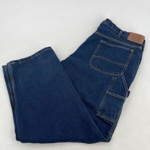 Guide Gear Carpenter Jeans MENS Fleece Lined Denim Blue Cotton SIZE 38 x 29